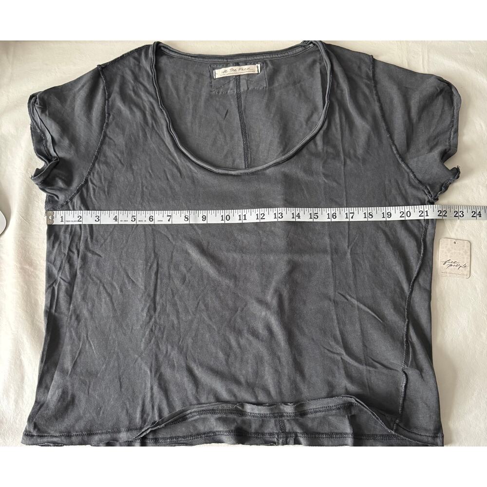 New Free People Dylan Tee in Charcoal Size S - Picture 8 of 9